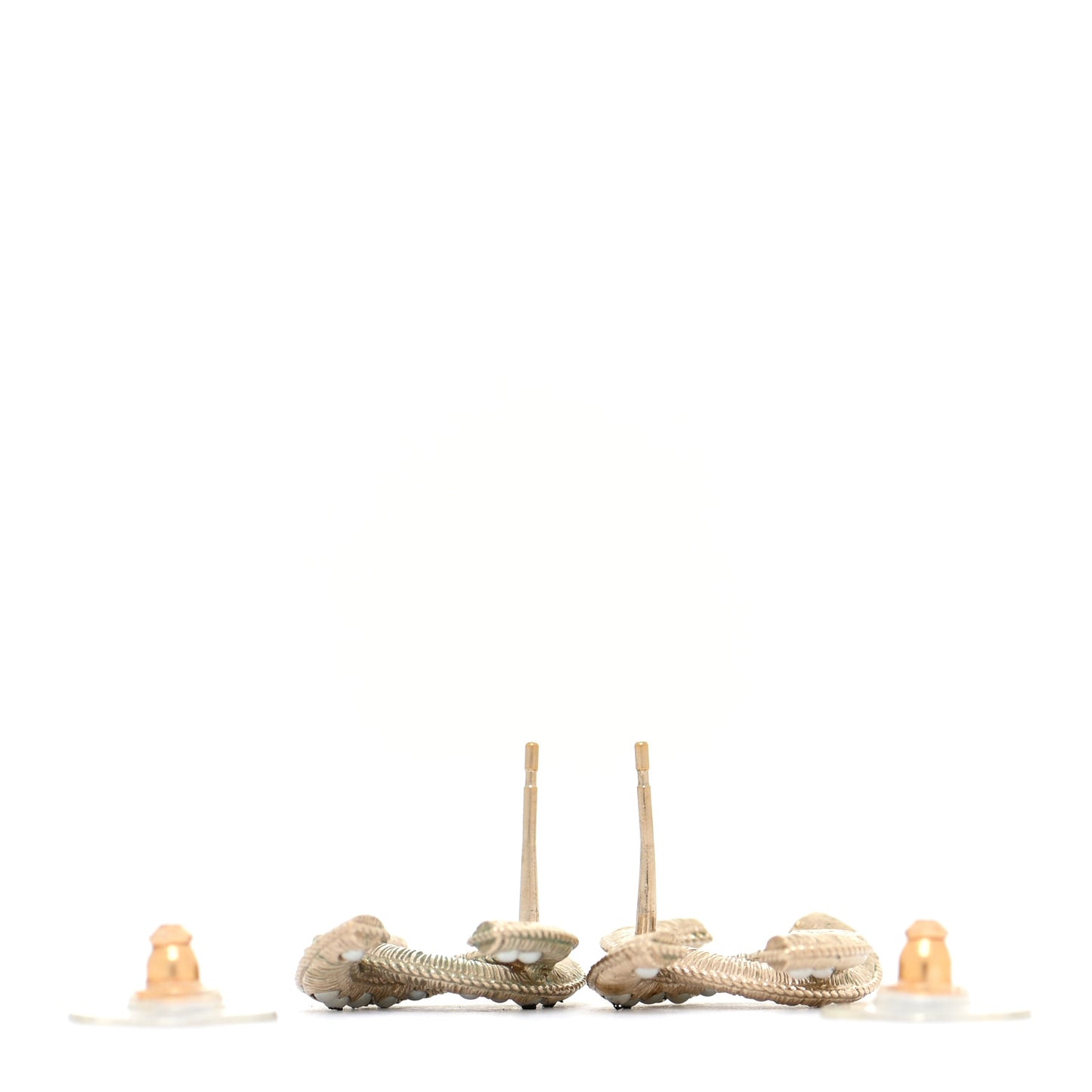 Pearl Textured CC Earrings Gold