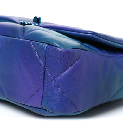 Chanel Tie Dye Calfskin Quilted Medium Chanel 19 Flap Blue Purple 10 of 10
