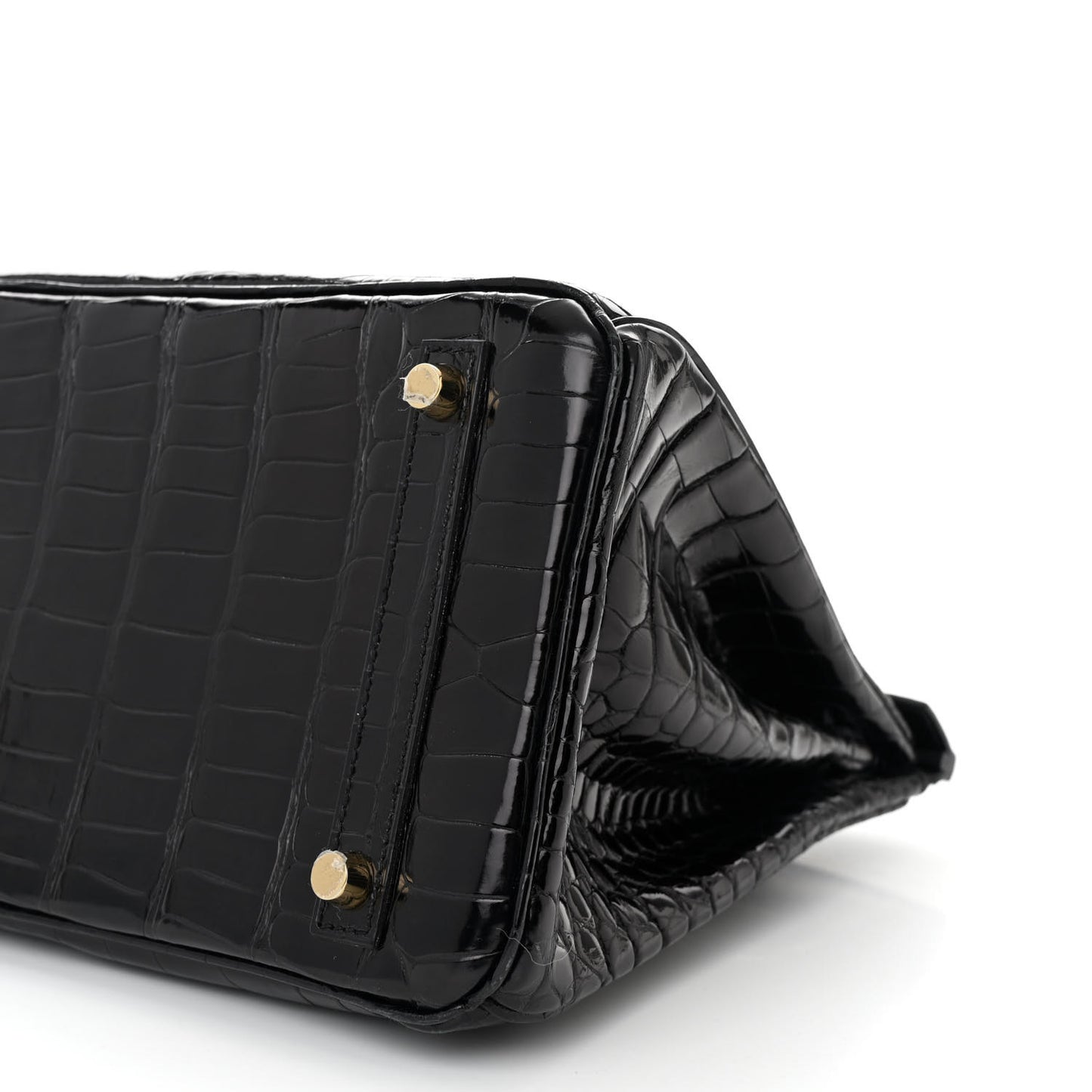 Shiny Porosus Crocodile Birkin 30 Black