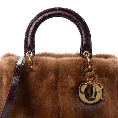 Christian Dior Mink Fur Crocodile Lady Dior Brown 12 of 12