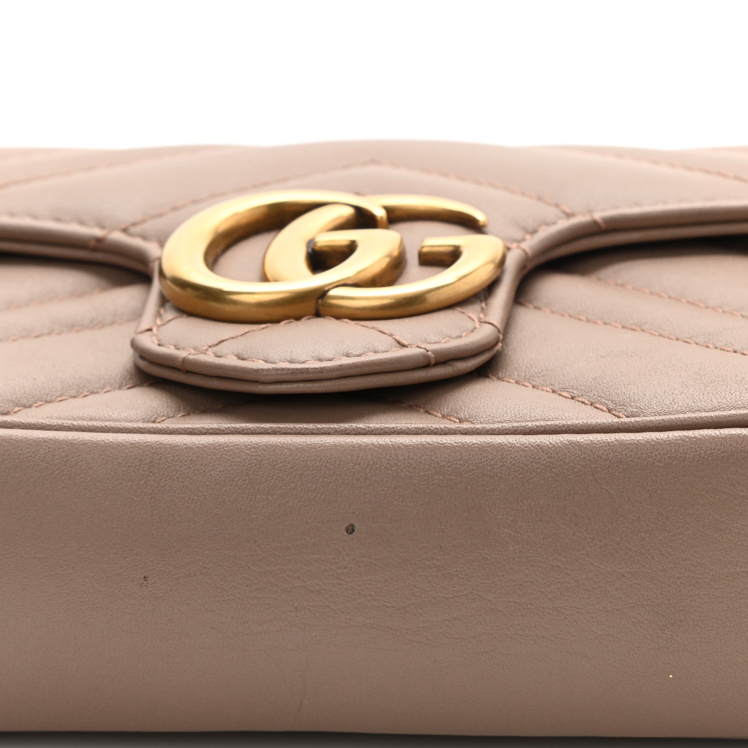 Gucci Calfskin Matelasse Super Mini GG Marmont Shoulder Bag Porcelain Rose 9 of 9