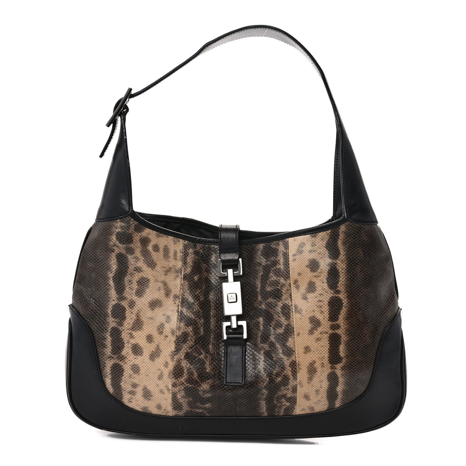 Gucci Lizard Jackie O Hobo Brown 1 of 12