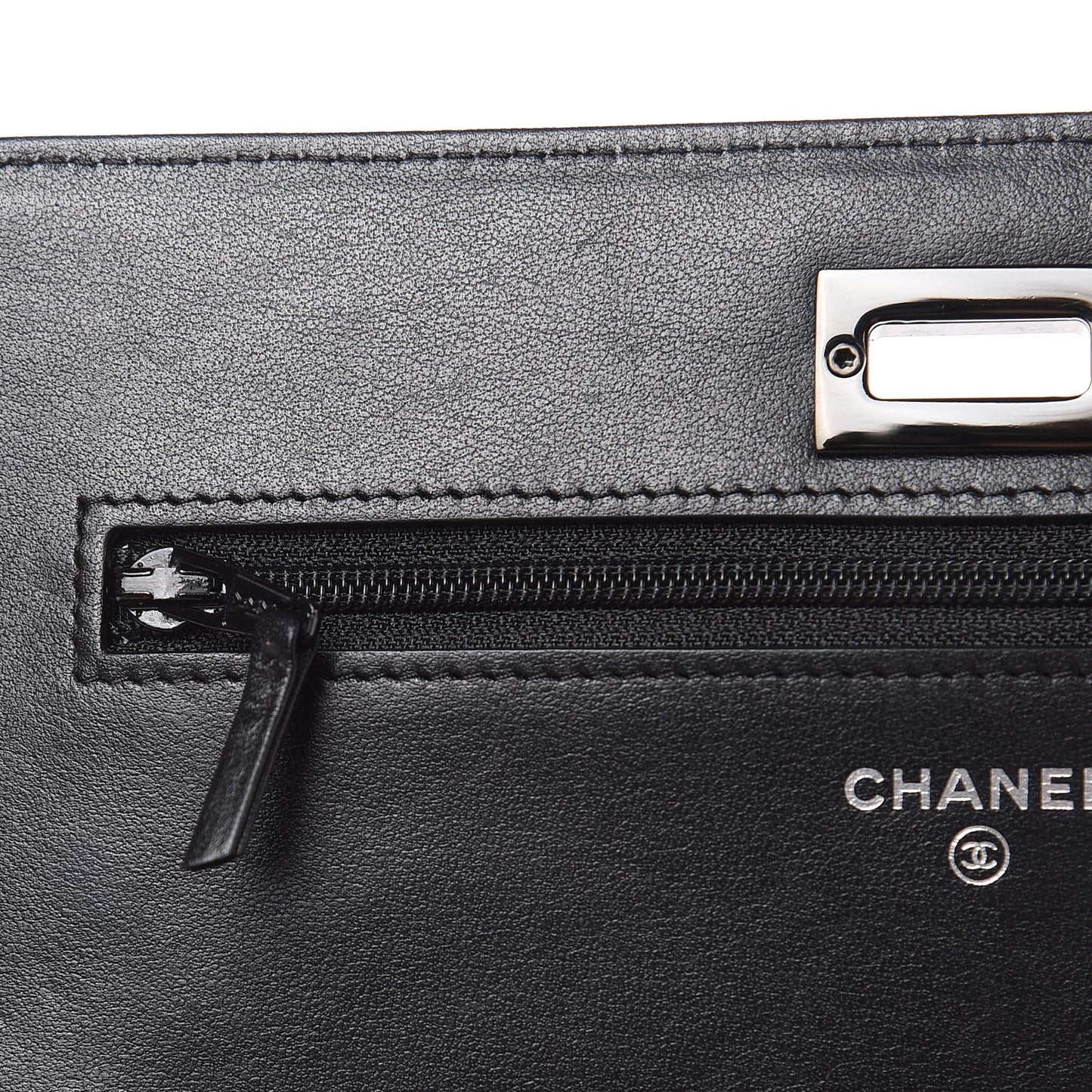 Aged Calfskin Chevron Quilted Reissue Wallet On Chain WOC So Black