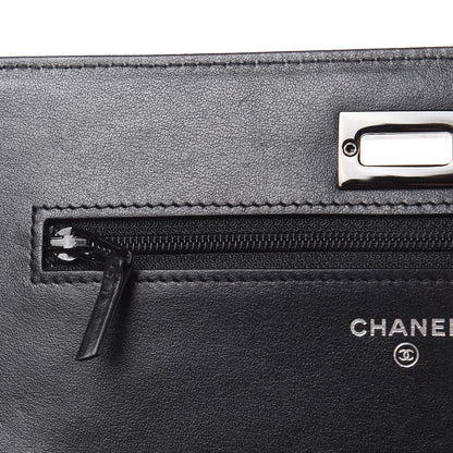 Chanel Aged Calfskin Chevron Quilted Reissue Wallet On Chain WOC So Black 10 of 11