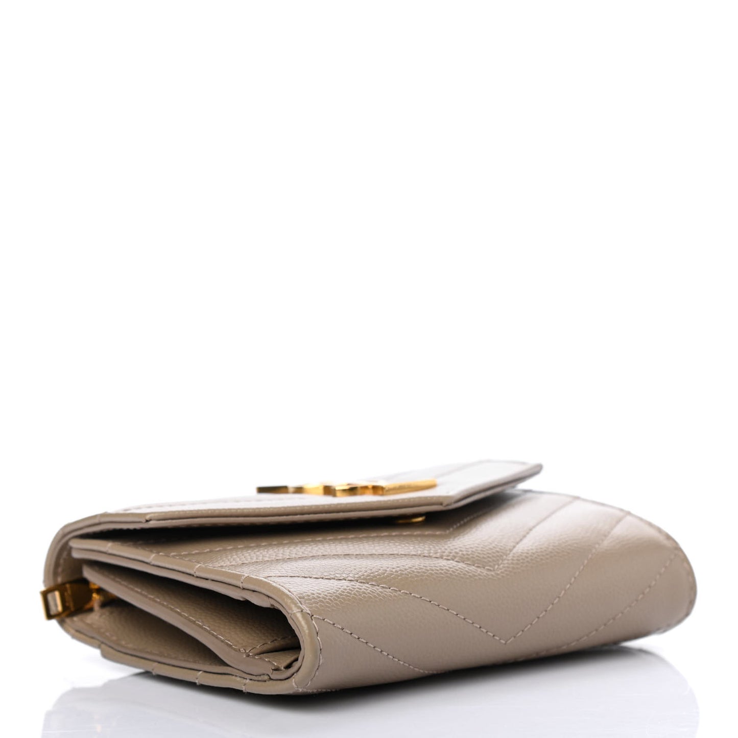 Grain De Poudre Matelasse Chevron Small Monogram Envelope Wallet Dusty Grey