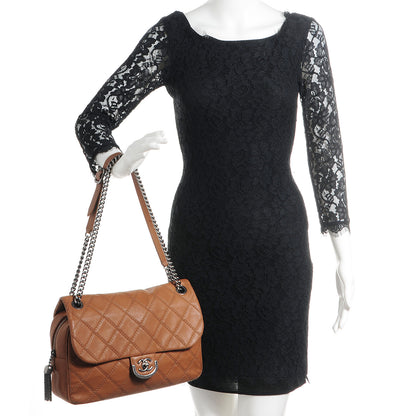 Chanel Calfskin Coco Sporran Medium Flap Light Brown 2 of 8
