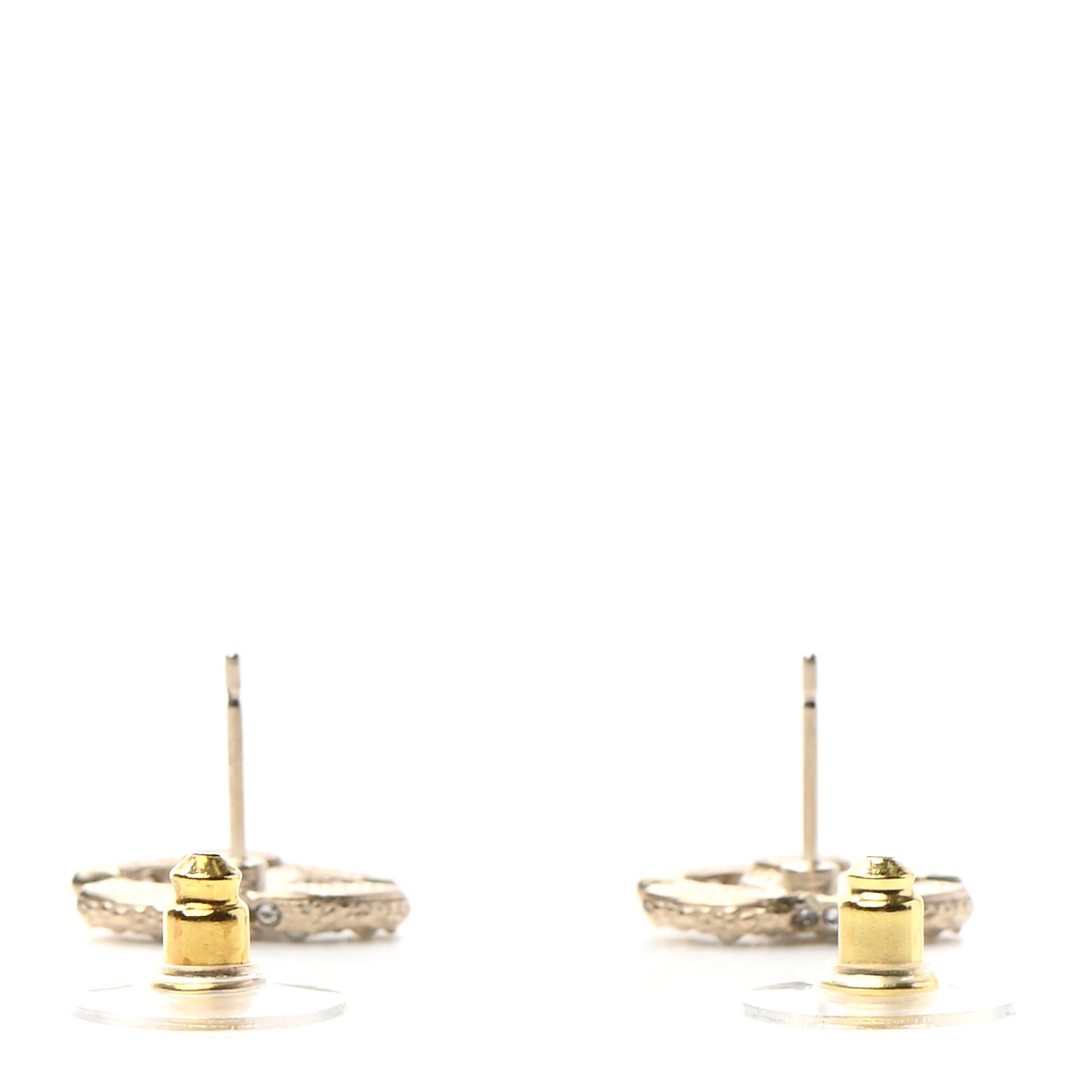 Pearl Crystal CC Earrings Light Gold