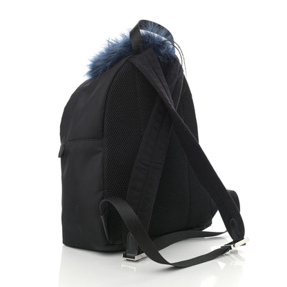 Fendi Nylon Vitello Fox Goat Fur Monster Eyes Mini Backpack Black Multicolor Sky 3 of 12