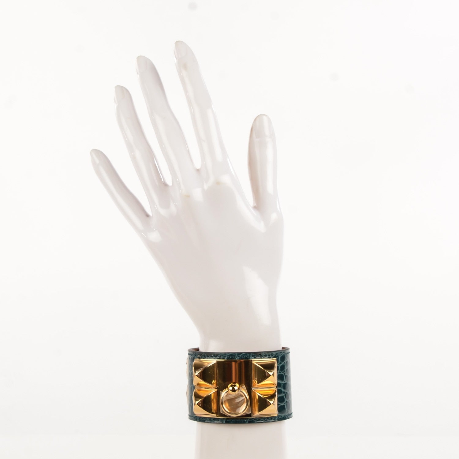 Hermes Shiny Alligator Collier de Chien CDC Bracelet S Colvert 2 of 8