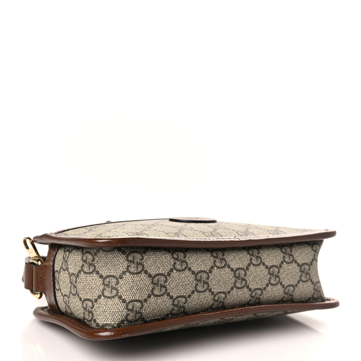 GG Supreme Monogram Azalea Calfskin Mini Retro Interlocking G Shoulder Bag Beige Ebony Brown Sugar