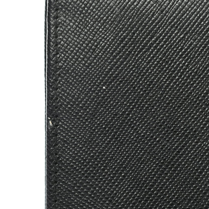 Prada Saffiano Triangle Continental Flap Wallet Black 9 of 9