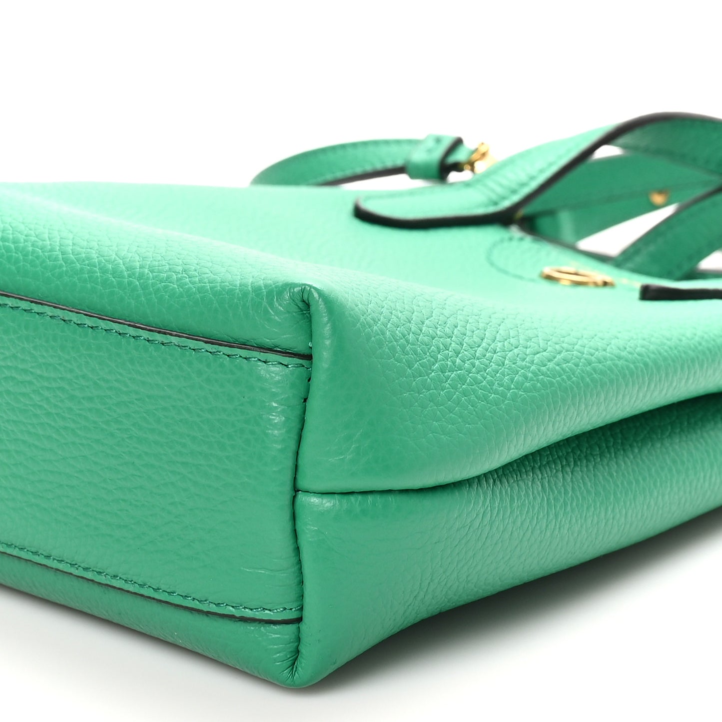 Tumbled Calfskin Gancini Mini Bag Smeraldo