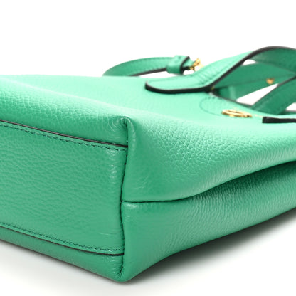 Salvatore Ferragamo Tumbled Calfskin Gancini Mini Bag Smeraldo 9 of 10