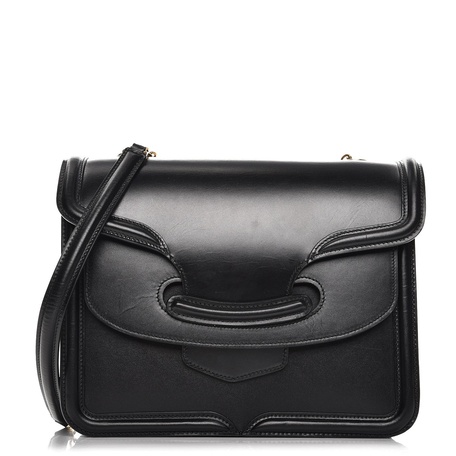 Alexander McQueen Calfskin Heroine Chain Satchel Black 1 of 10