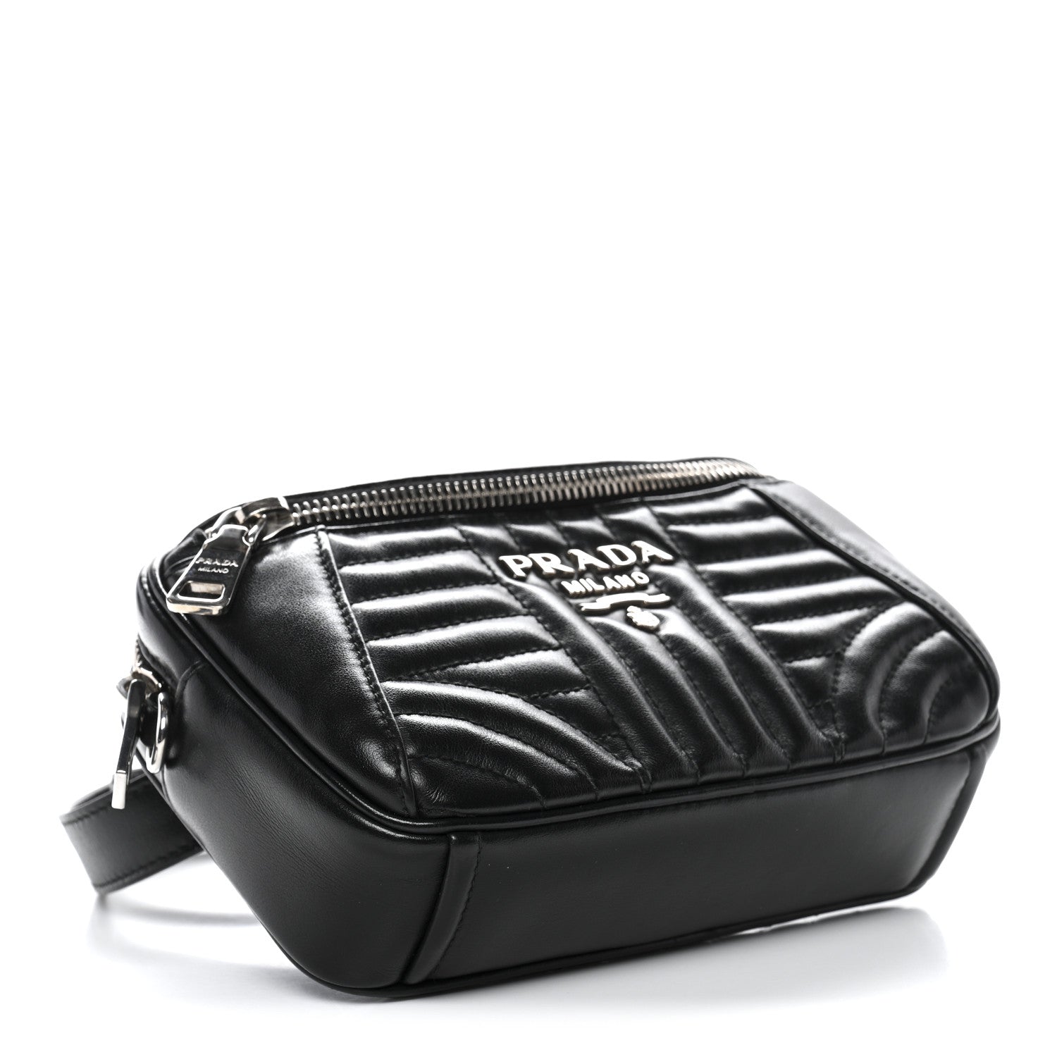 Prada Soft Calfskin Diagramme Belt Bag Black 4 of 10
