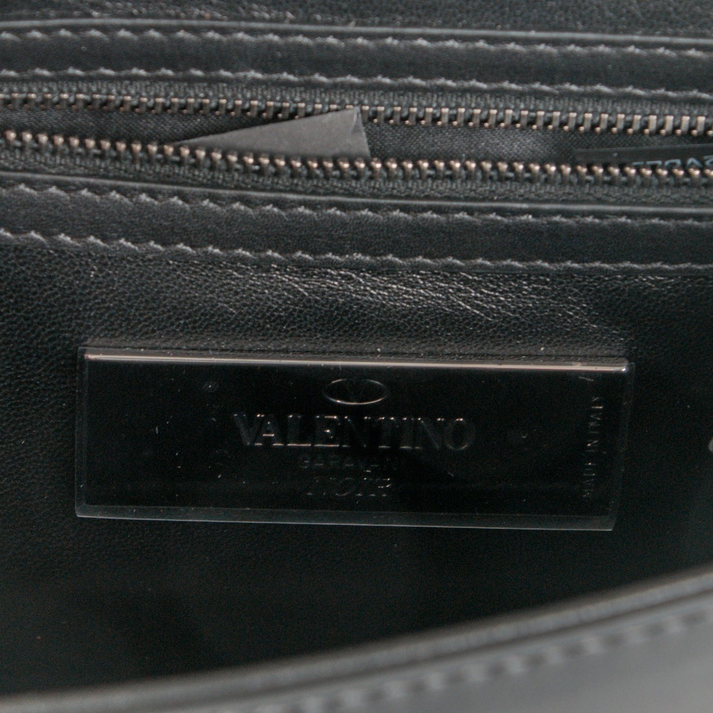 Vitello Small Glam Lock Rockstud Flap Black