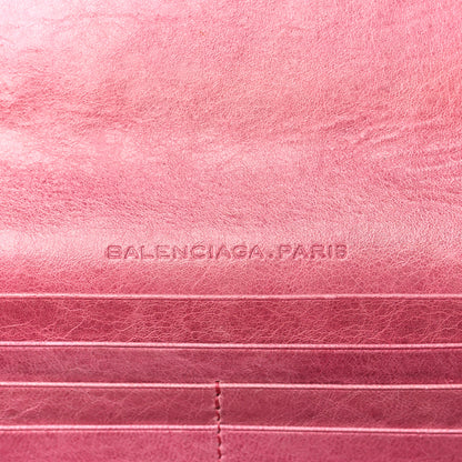 Balenciaga Agneau Giant 12 Gold Hardware Money Wallet Pink 6 of 7
