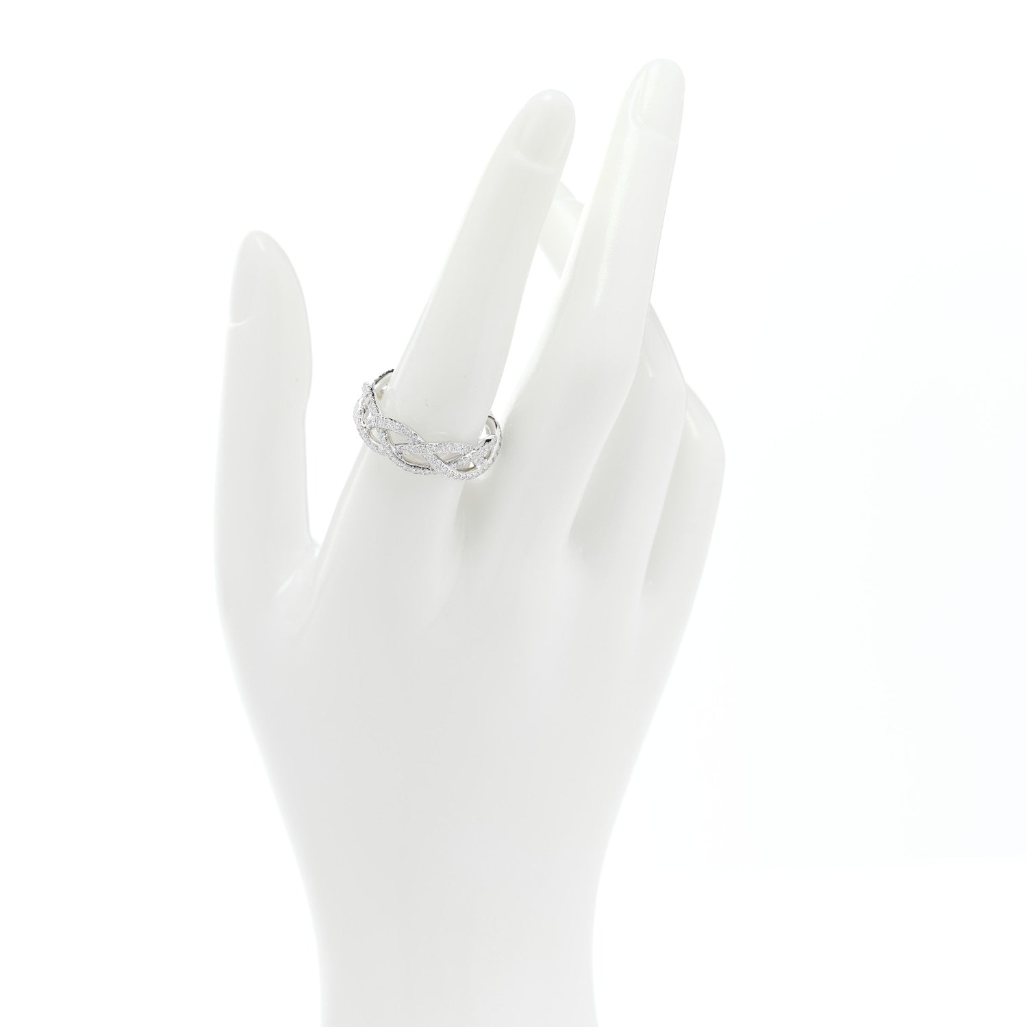 David Yurman Platinum Diamond Wisteria Band Ring 58 8.25 2 of 5