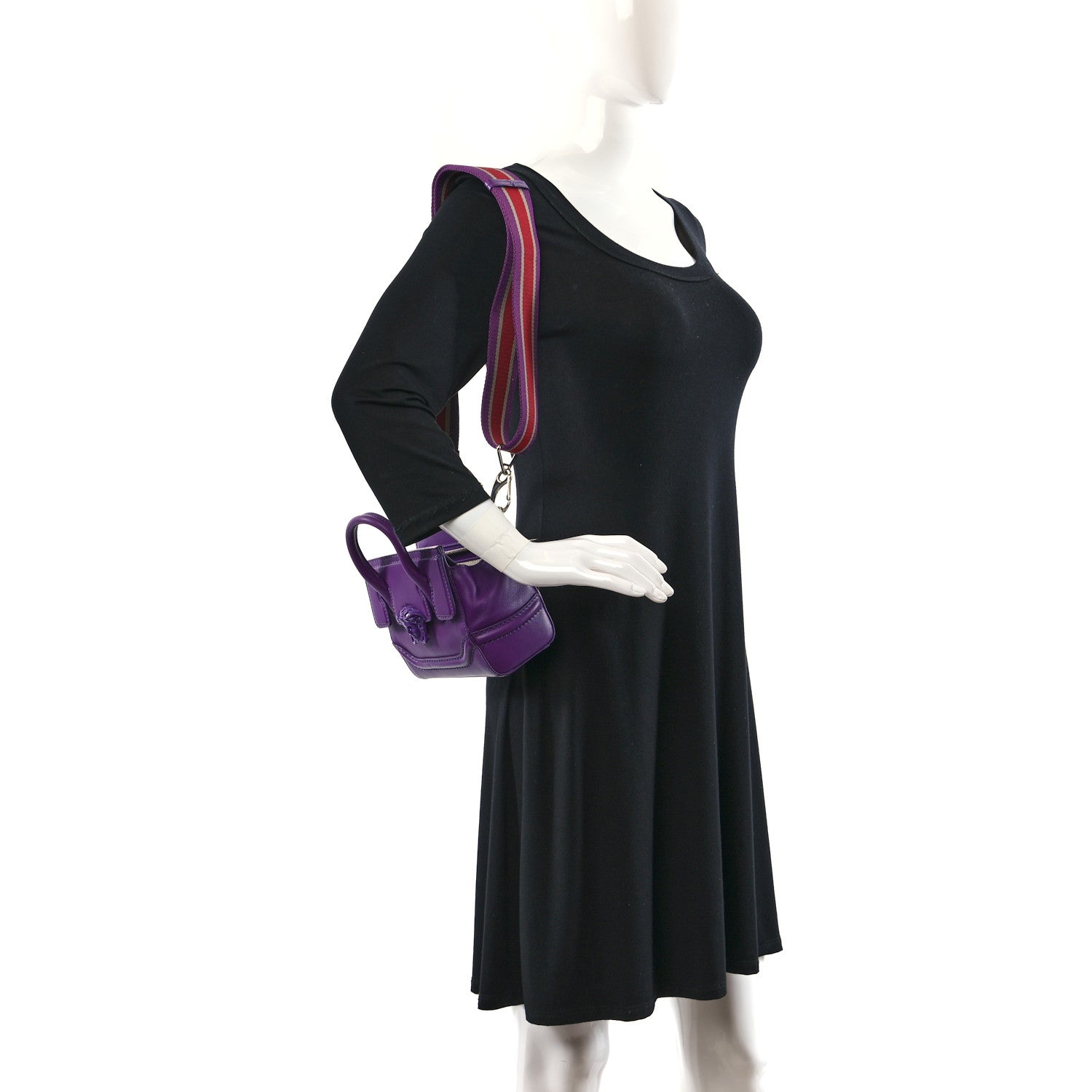 Versace Calfskin Small Palazzo Empire Bag Purple 2 of 8