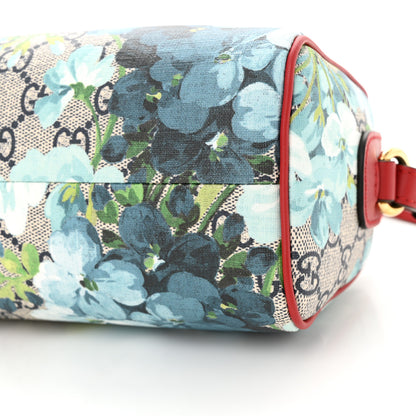 Gucci GG Supreme Monogram Blooms Mini Boston Navy Blue Hibiscus 10 of 11