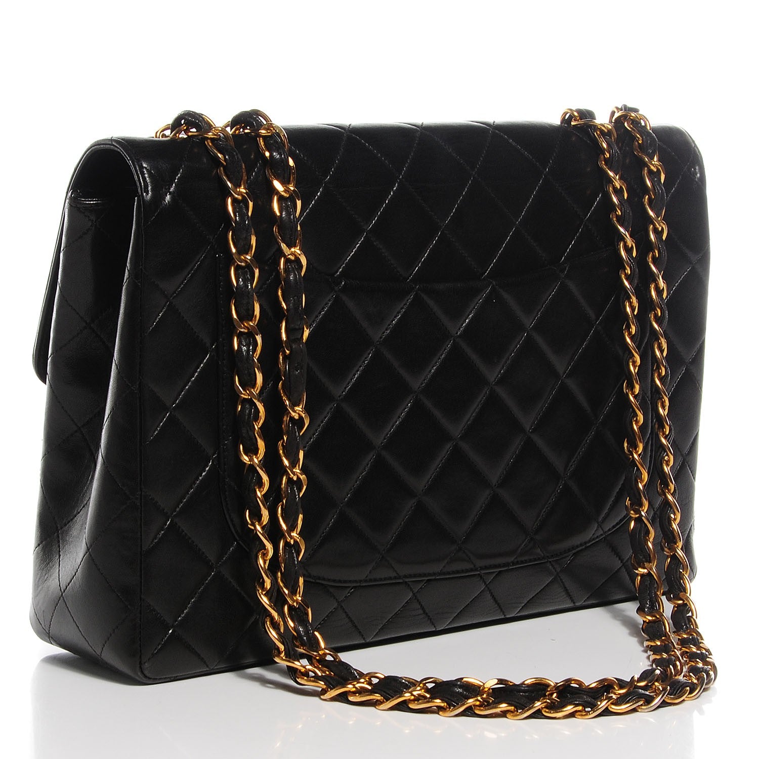 Chanel Lambskin Quilted XL Jumbo Single Flap Black 3 of 9
