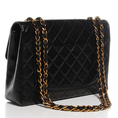 Chanel Lambskin Quilted XL Jumbo Single Flap Black 3 of 9