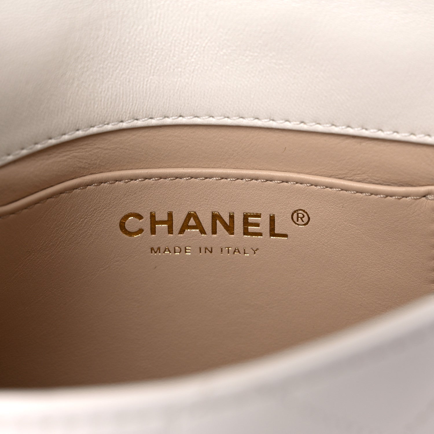 Chanel Lambskin Quilted Mini Chain Rows Flap White 5 of 9