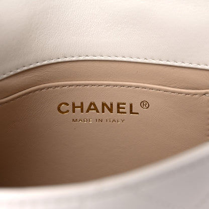 Chanel Lambskin Quilted Mini Chain Rows Flap White 5 of 9