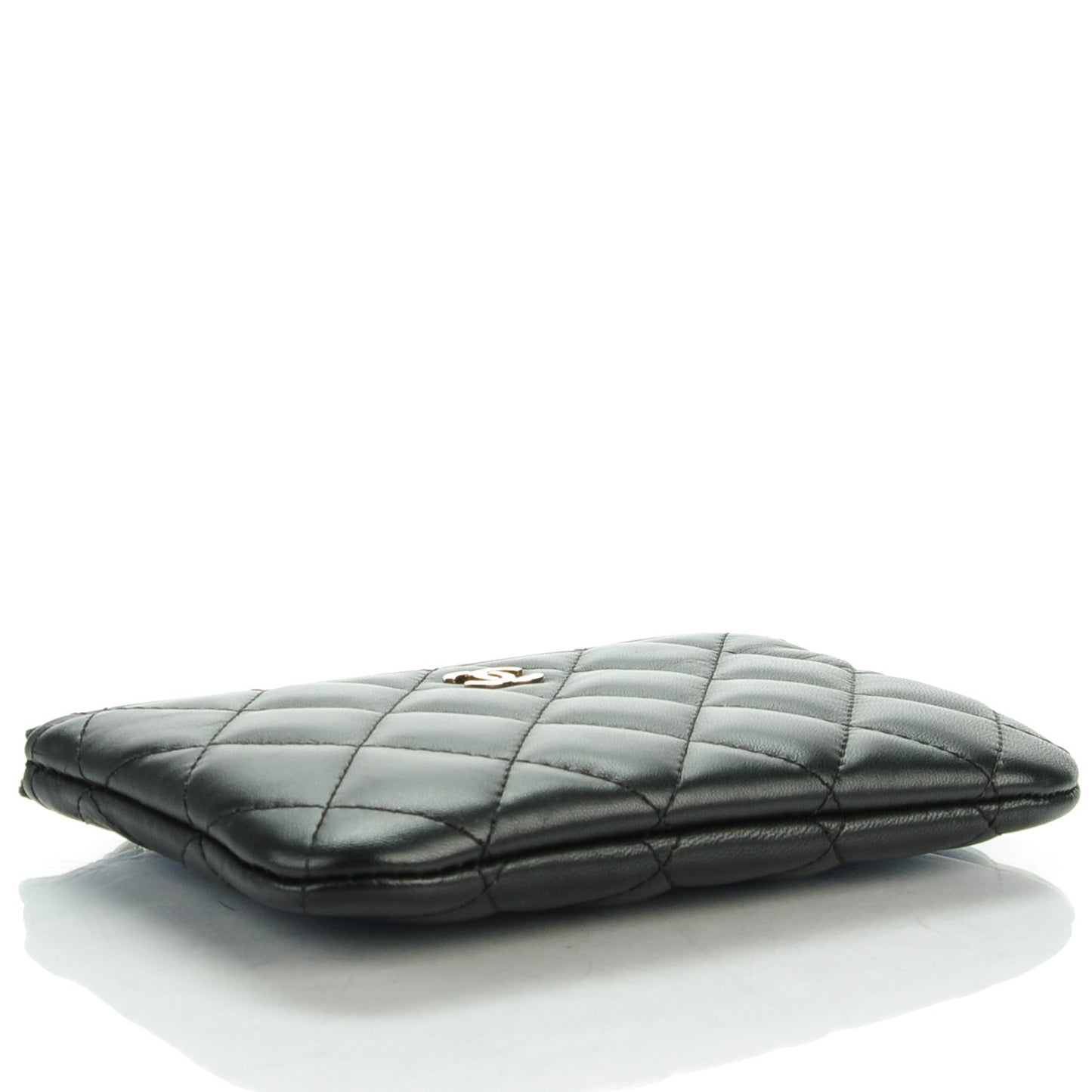 Lambskin Quilted Casino Coin Purse Black