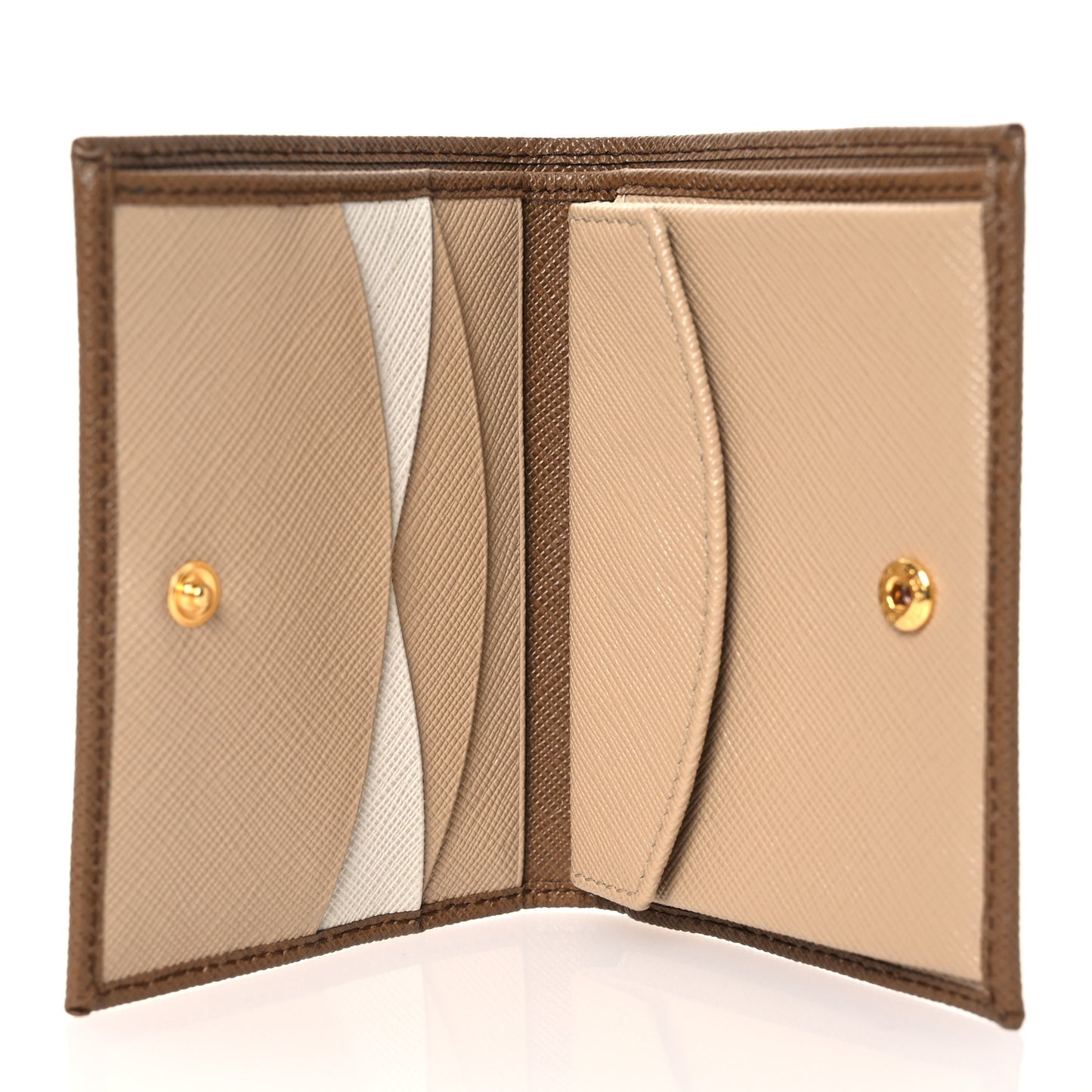 Saffiano Metal Bi-Fold Wallet Caramel