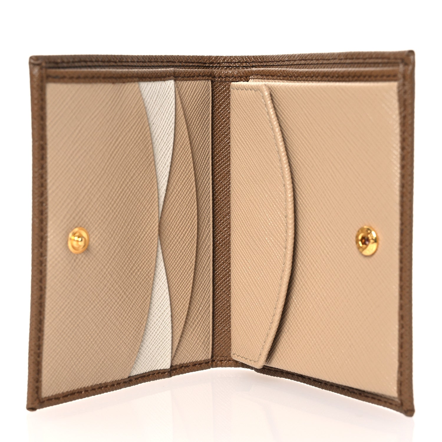 Prada Saffiano Metal Bi-Fold Wallet Caramel 5 of 10