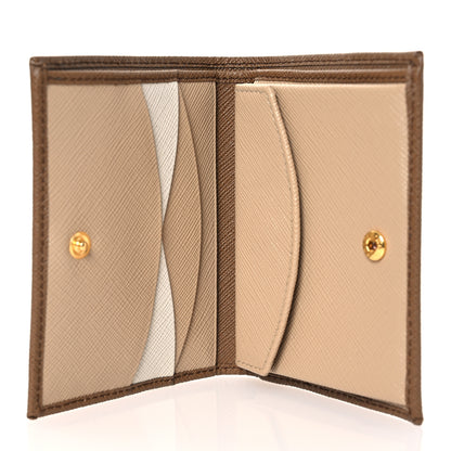 Prada Saffiano Metal Bi-Fold Wallet Caramel 5 of 10