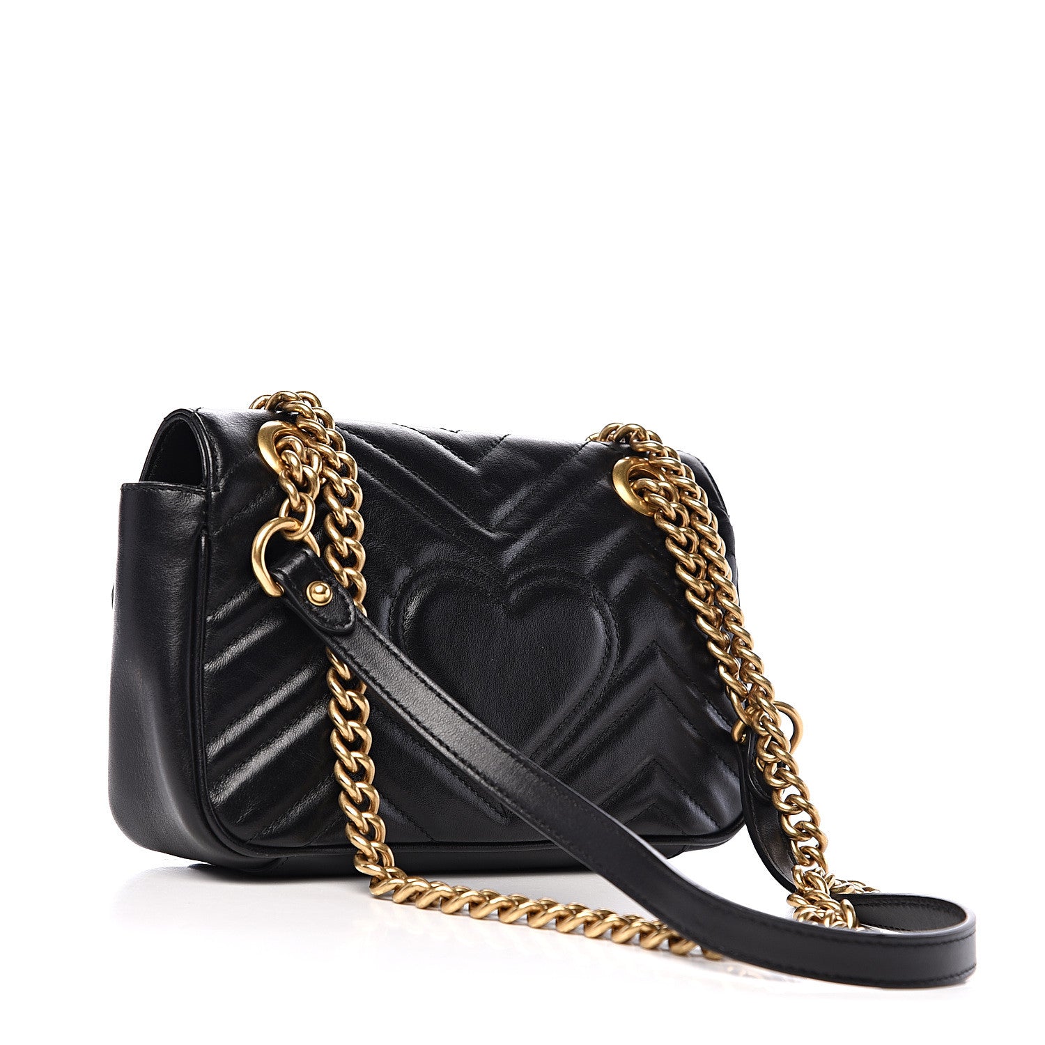 Gucci Calfskin Matelasse Mini GG Marmont Shoulder Bag Black 2 of 18