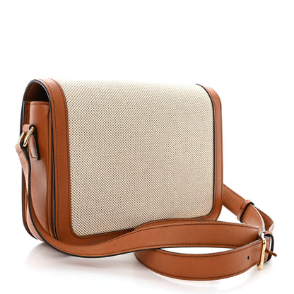Celine Textile Calfskin Classique Triomphe Bag Natural Tan 3 of 14