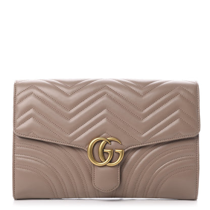Gucci Calfskin Matelasse GG Marmont Clutch Porcelain Rose 1 of 9