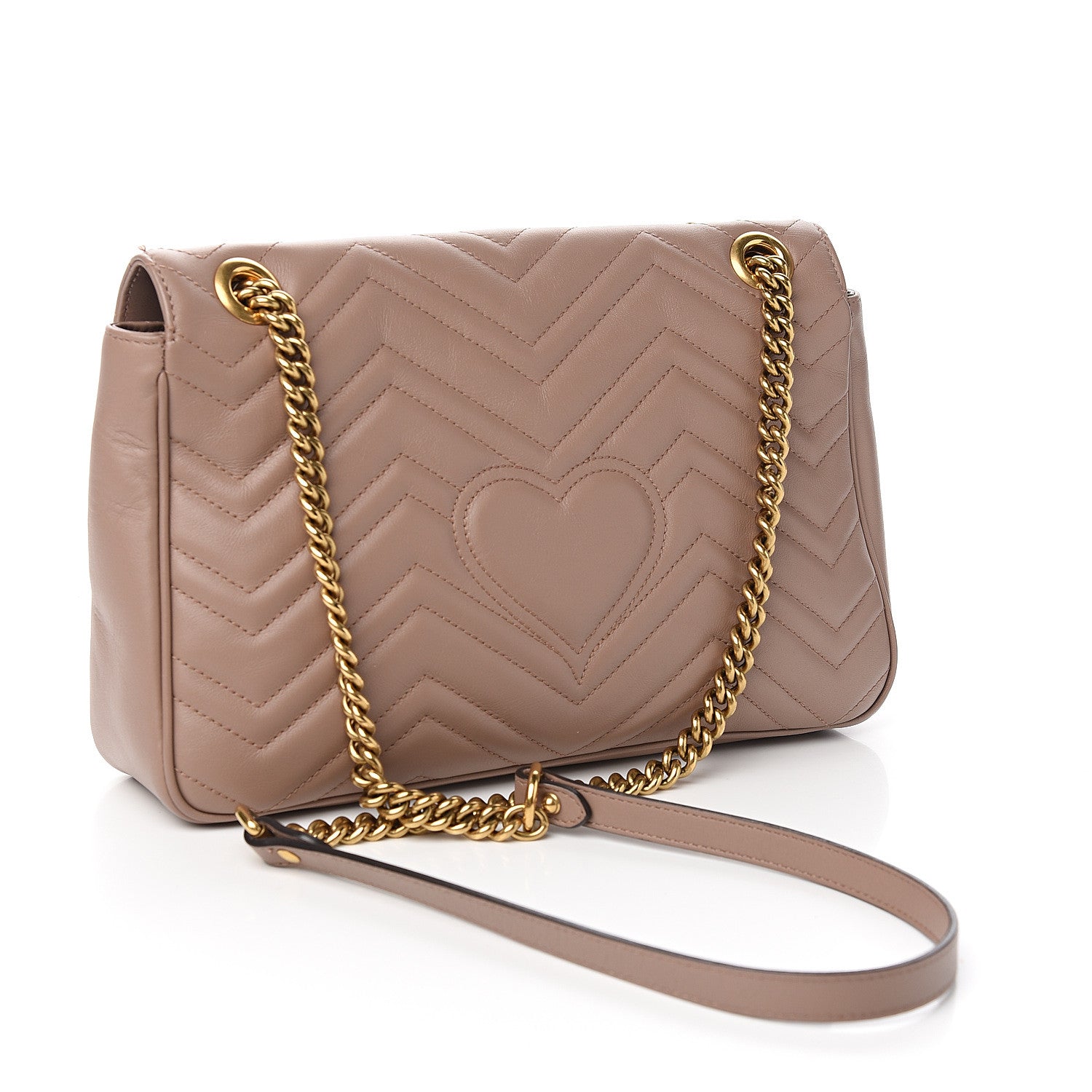 Gucci Calfskin Matelasse Medium GG Marmont Shoulder Bag Porcelain Rose 2 of 9