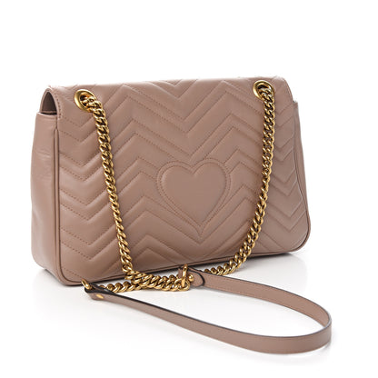 Gucci Calfskin Matelasse Medium GG Marmont Shoulder Bag Porcelain Rose 2 of 9