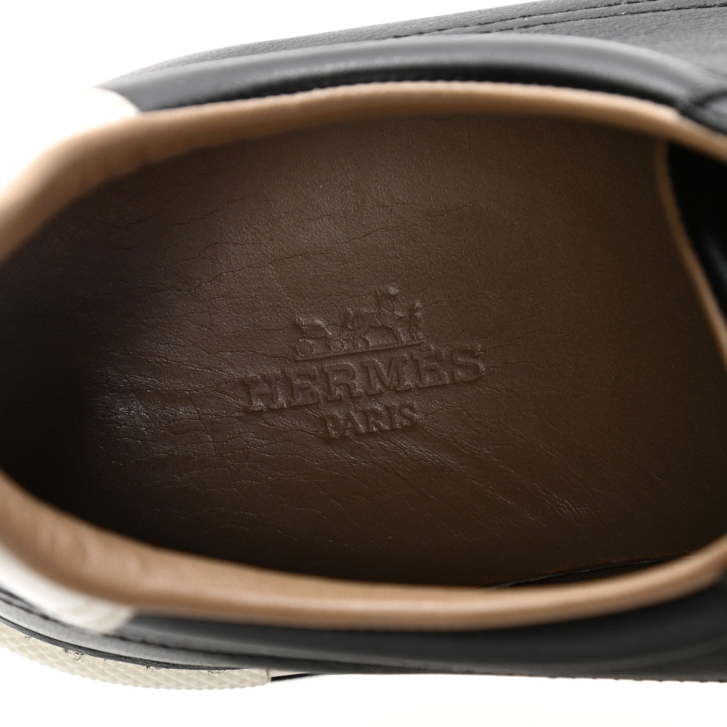 Hermes Calfskin Womens Polo Sneakers 40.5 Black White 9 of 9