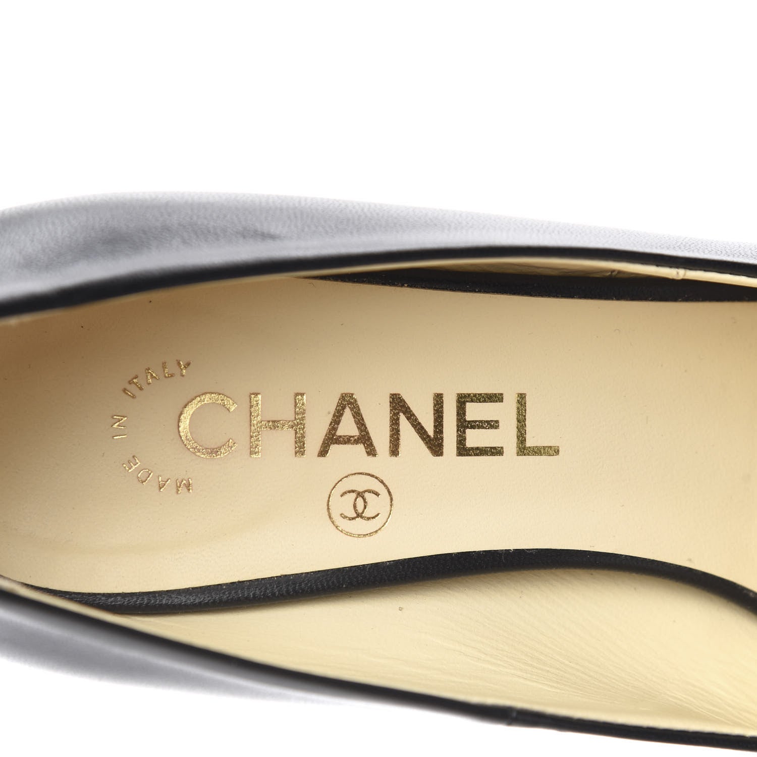 Chanel Lambskin Peep Toe CC Pumps 39 Black 8 of 9