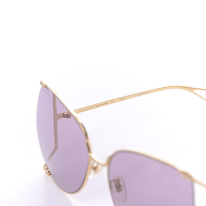 Gucci Metal Oversized Round Sunglasses GG0252S Gold Pink 6 of 7