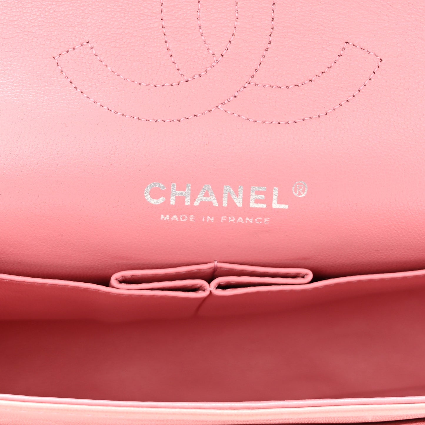 Lambskin Quilted Medium Double Flap Light Pink