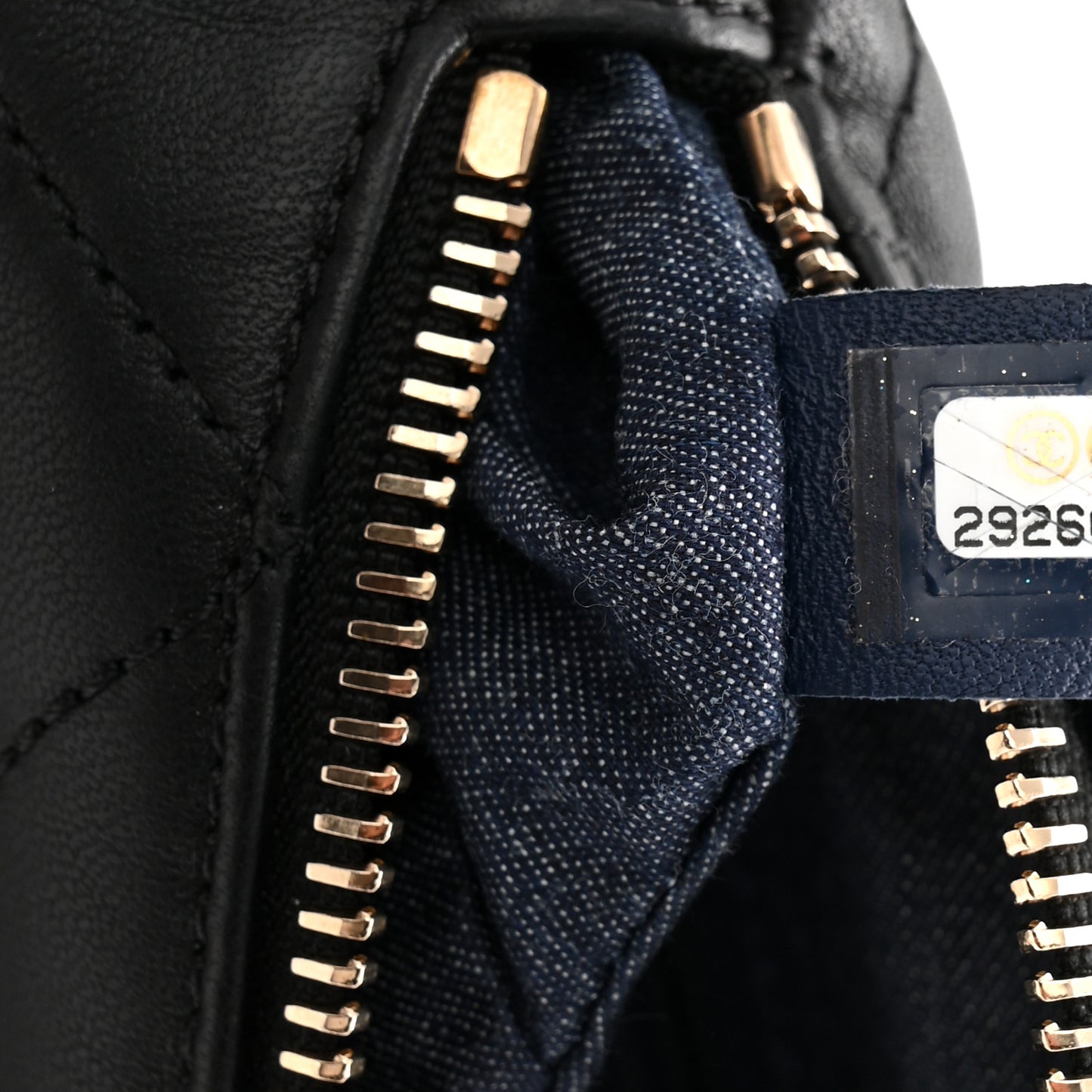 Lambskin Quilted Resin Bi-Color Waist Bag Fanny Pack Black