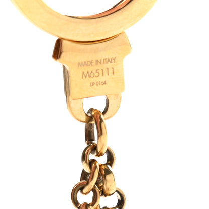 Louis Vuitton Brass Enamel Fleur De Monogram Bag Charm Chain Gold 3 of 3