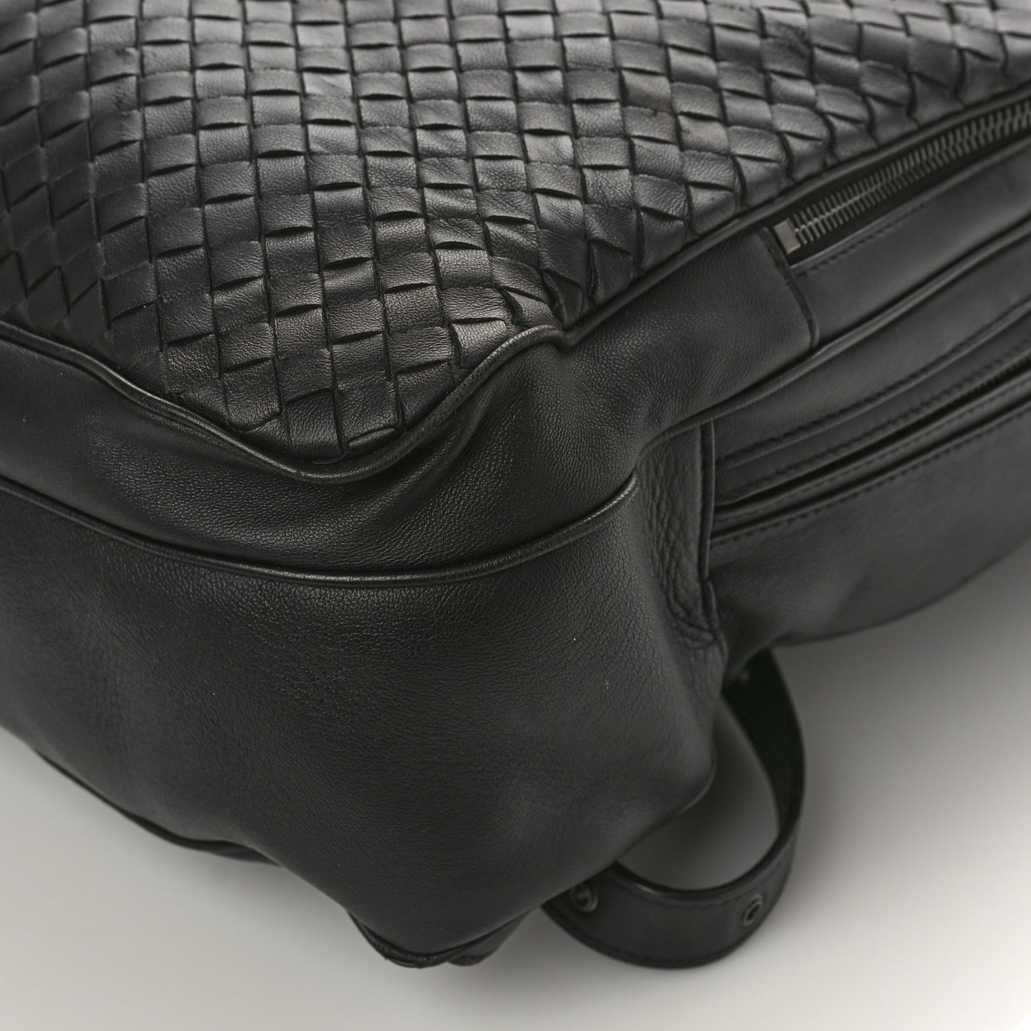 Smooth Calfskin Intrecciato Backpack Black