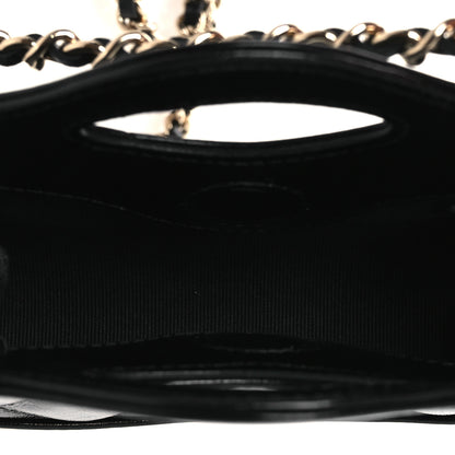 Chanel Shiny Lambskin Quilted Micro 31 Clutch With Chain Black 5 of 10