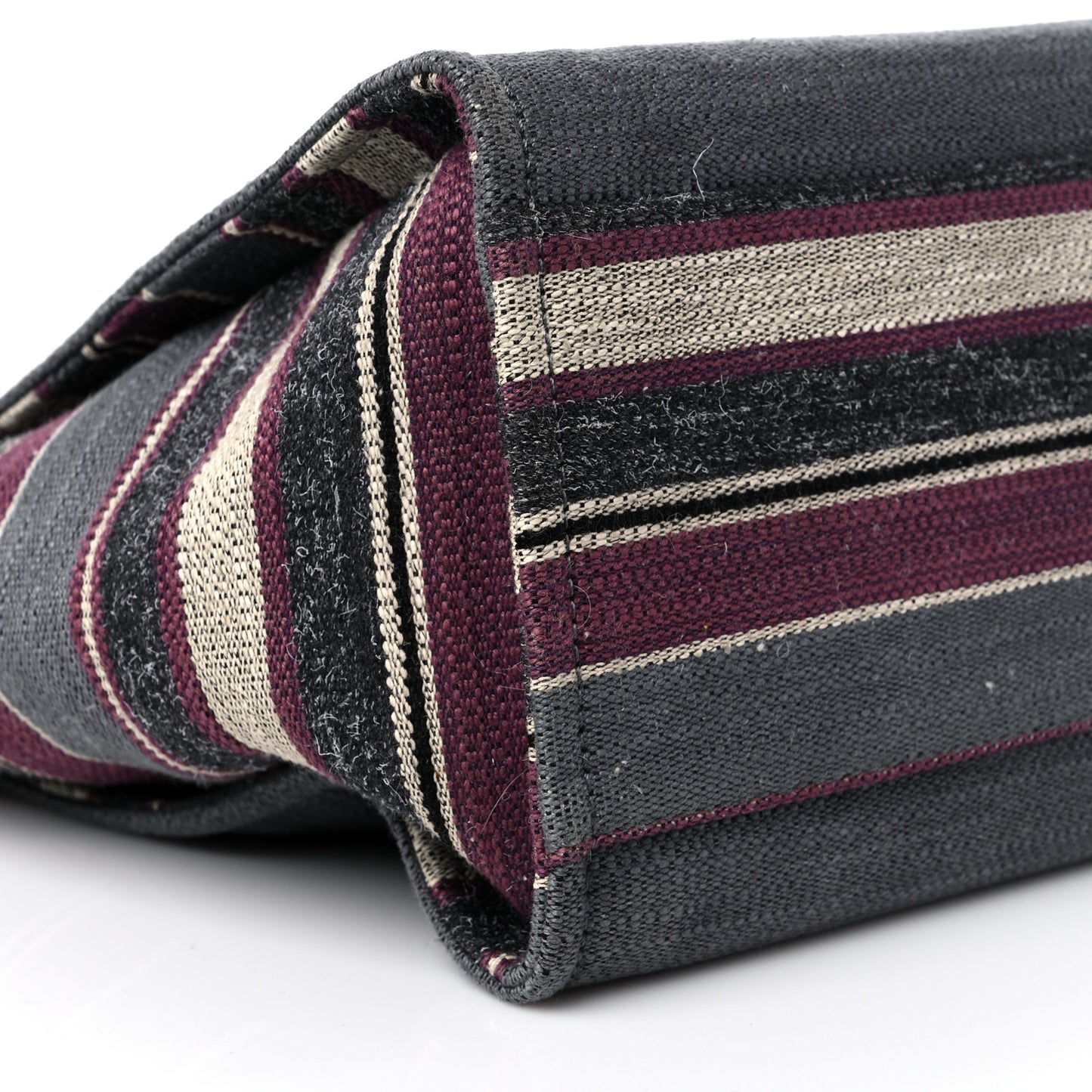 Striped Canvas Medium Deauville Tote Grey