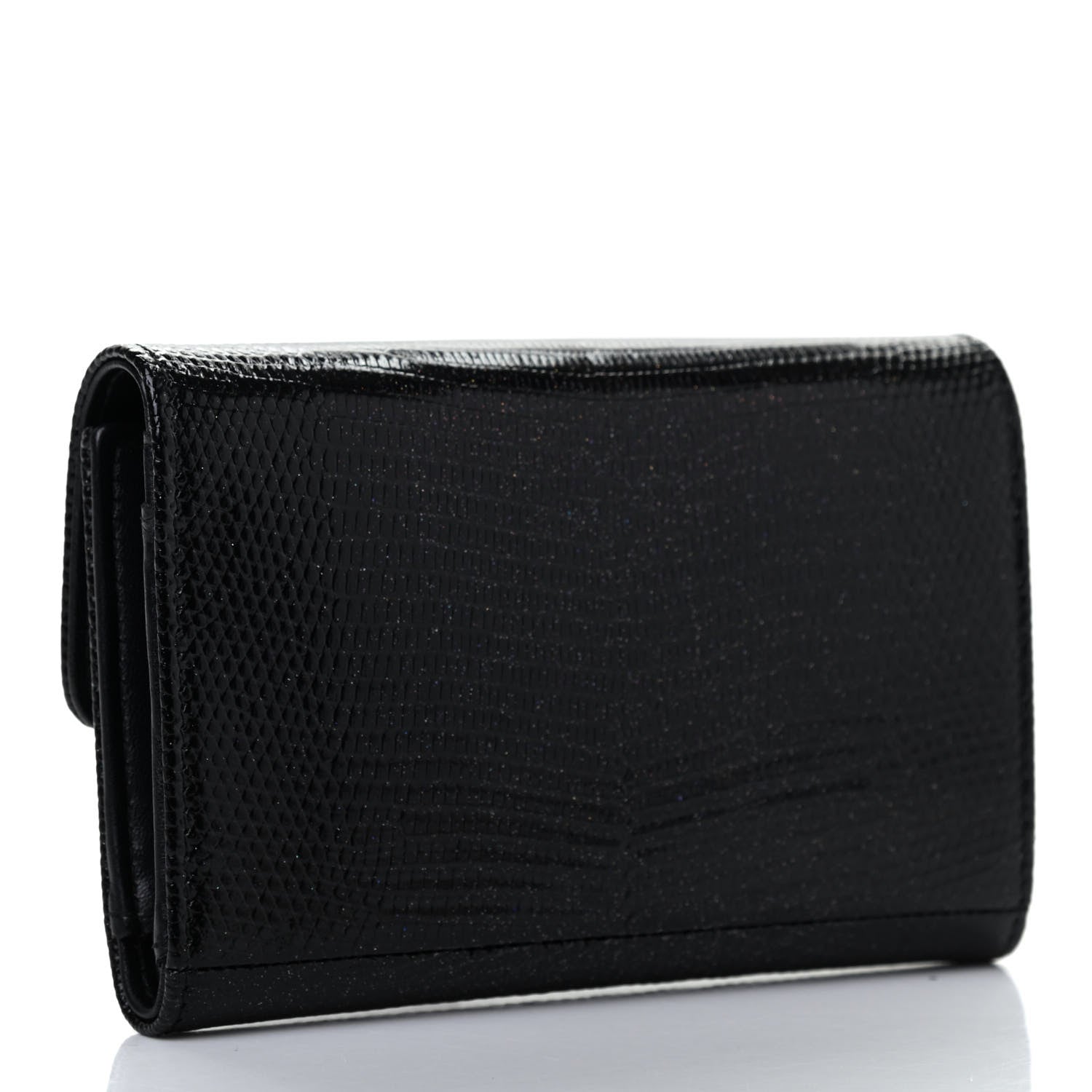 Chanel Lizard Small Golden Class Flap Wallet Black 3 of 7