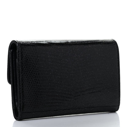 Chanel Lizard Small Golden Class Flap Wallet Black 3 of 7