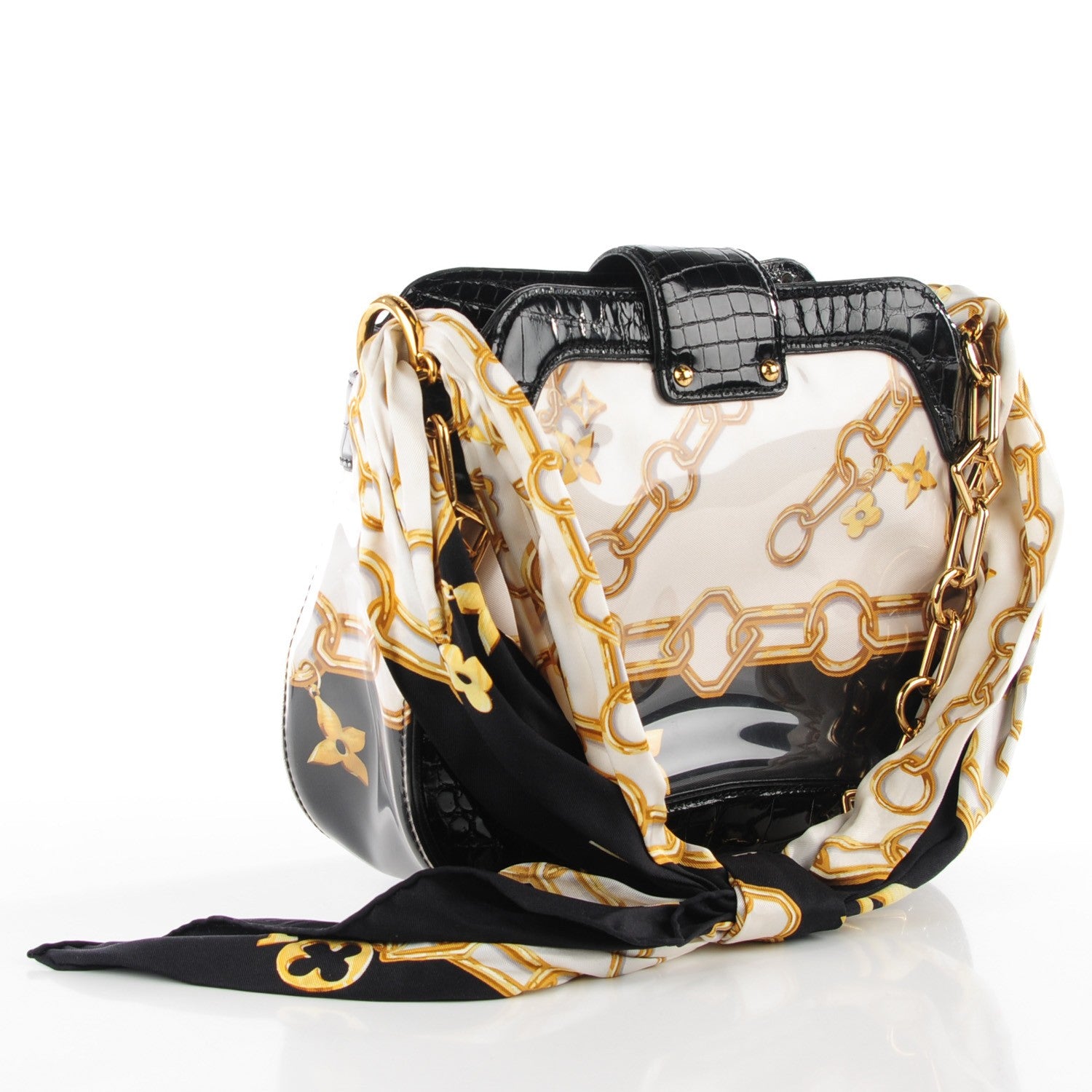 Louis Vuitton Alligator Monogram Charms Linda Scarf Bag Black 3 of 7