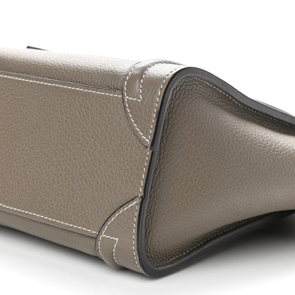 Celine Drummed Calfskin Nano Luggage Souris 9 of 9